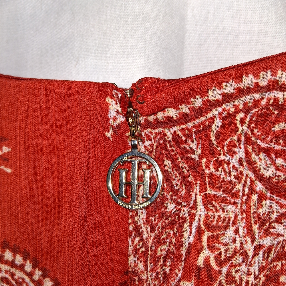 Tommy Hilfiger Red Paisley Ruffle Midi Dress - Picture 4 of 4